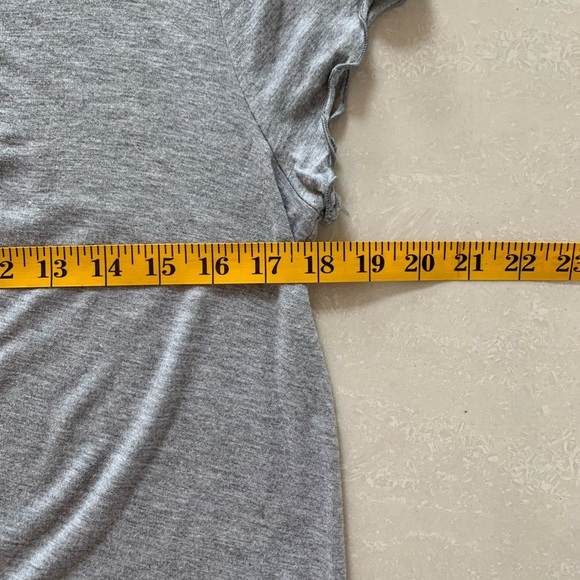 ARDENE Lightweight Ruffle Sleeve Grey T-Shirt | M - Picture 3 of 6